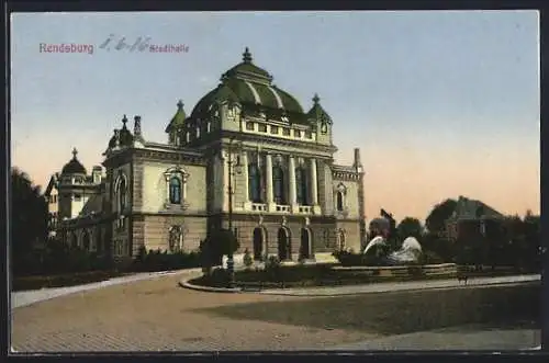 AK Rendsburg, Blick auf die Stadthalle