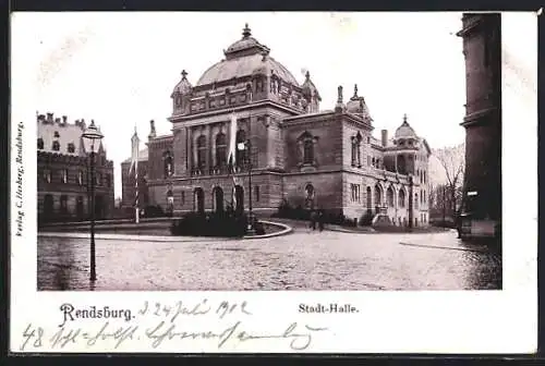 AK Rendsburg, Blick zur Stadthalle