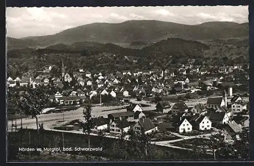 AK Hörden / Murgtal, Ortsansicht mit Hügellandschaft