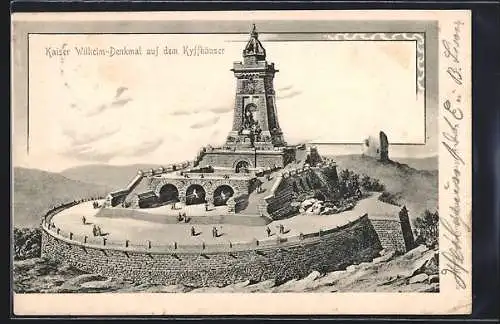 AK Kyffhäuser, Kaiser Wilhelm-Denkmal aus der Vogelschau