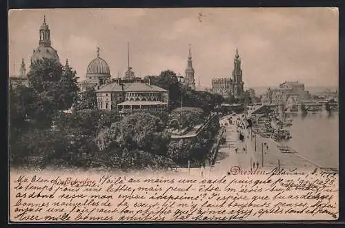 AK Dresden, Blick aufs Schloss Belvedere