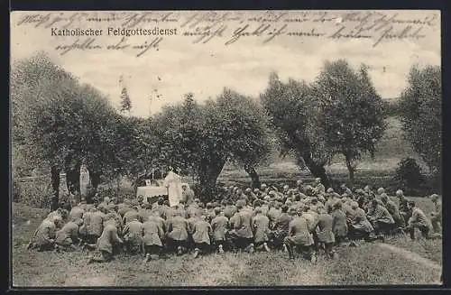 AK Soldaten beim katholischen Feldgottesdienst