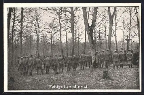 AK Soldaten bei einem Feldgottesdienst im Wald, Propaganda