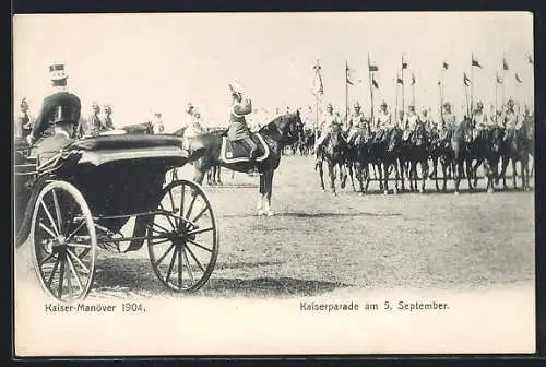 AK Soldaten zu Pferde bei der Kaiserparade, Kaisermanöver 1904