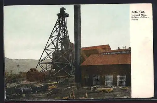 AK Butte, MT, Leonard Mine, Hoist or Gallows Frame