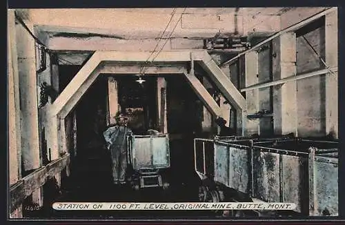 AK Butte, MT, Original Mine, Station on 1100 Ft. Level