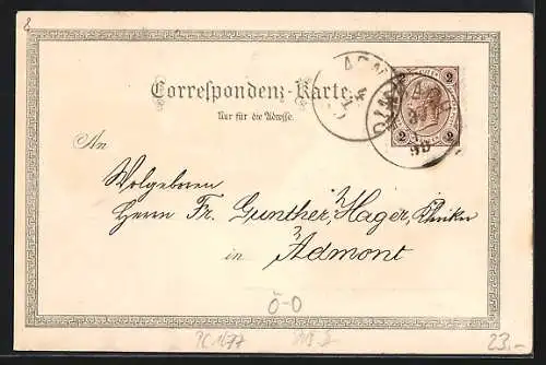 Lithographie Dimbach, Kitzler-Haus, St. Georgen am Wald, Ortsansicht