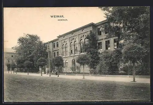 AK Weimar / Thür., Seminar mit Strasse