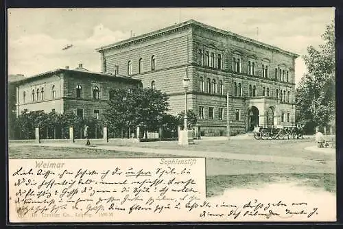 AK Weimar / Thür., Blick zum Sophienstift