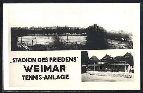 AK Weimar / Thür., Stadion des Friedens, Tennis-Anlage