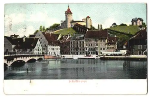 Relief-AK Schaffhausen, Partie im Hafen