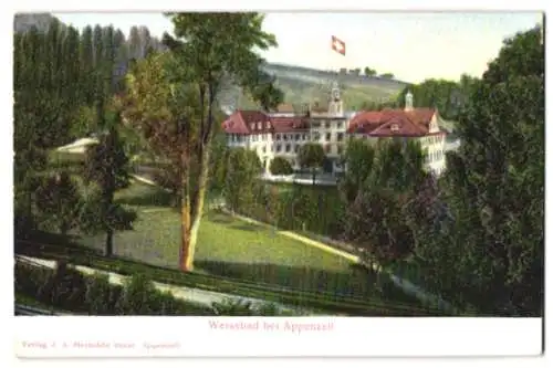 Relief-AK Weissbad bei Appenzell, Blick auf herrschaftliches Haus