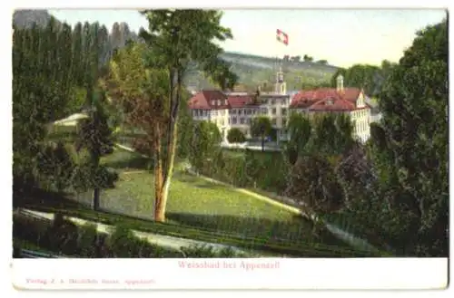 Relief-AK Weissbad bei Appenzell, Blick auf das herrschaftliche Gebäude