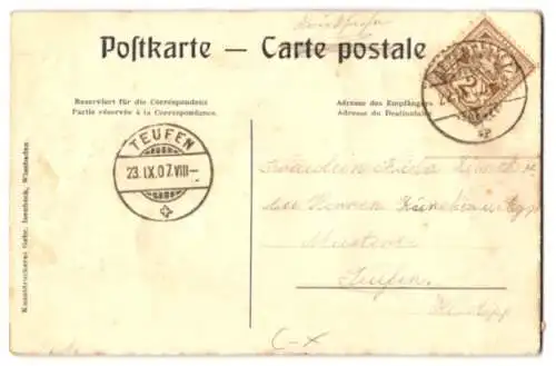 Relief-AK Weissbad bei Appenzell, Blick auf das herrschaftliche Gebäude