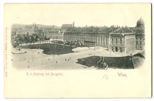 Relief-AK Wien, K. k. Hofburg und Burgplatz