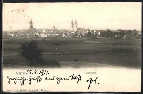 AK Weiden / Oberpfalz, Totalansicht mit Kirche