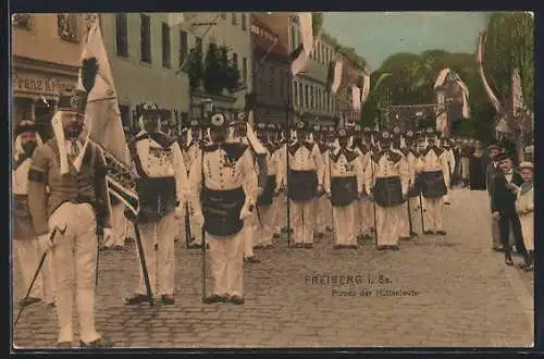 AK Freiberg /Sachsen, Parade der Hüttenleute