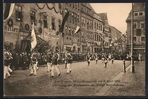 AK Freiberg /Sachsen, Letzte grosse Königs-Bergparade am 6. April 1905, Studierende der Königl. Bergakademie