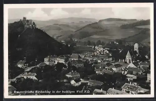 AK Kirchschlag in der buckligen Welt, Teilansicht mit Kirche