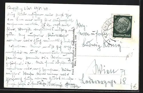 AK Kirchschlag in der buckligen Welt, Teilansicht mit Kirche