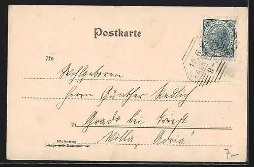 AK Wien, Kalksburg, Totale aus der Vogelschau