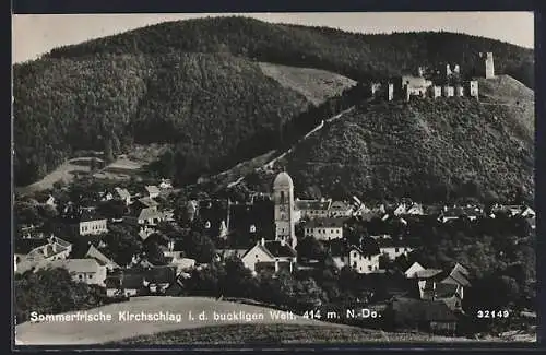 AK Kirchschlag i. d. buckligen Welt, Teilansicht mit Burg