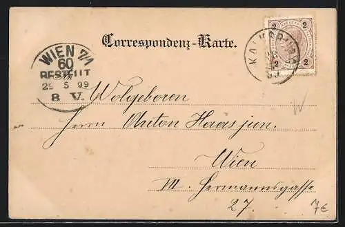 AK Wien, Kalksburg, Totale aus der Vogelschau