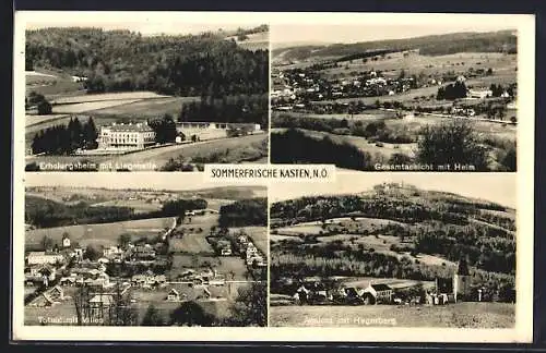 AK Kasten /N. Ö., Erholungsheim mit Liegehalle, Ansicht mit Hegerberg, Totalansicht mit Villen