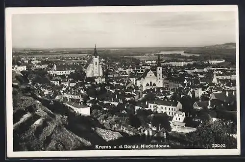 AK Krems a. d. Donau, Teilansicht mit Kirche