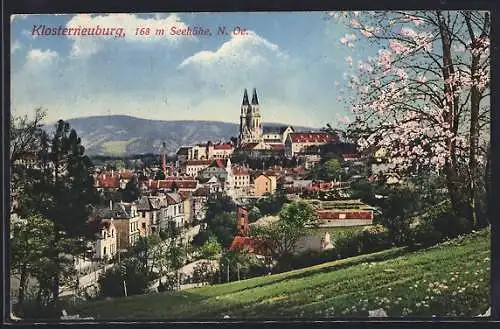 AK Klosterneuburg /N. Oe., Teilansicht mit Kirche