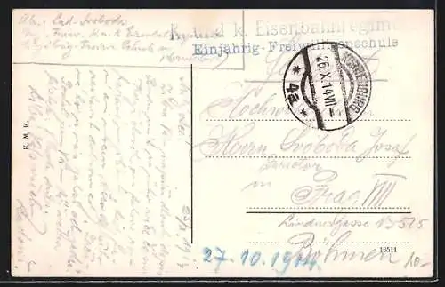 AK Korneuburg, Rathaus mit Denkmal