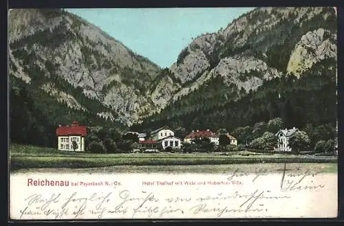AK Reichenau bei Payerbach, Hotel Thalhof mit Wald und Hubertus-Villa