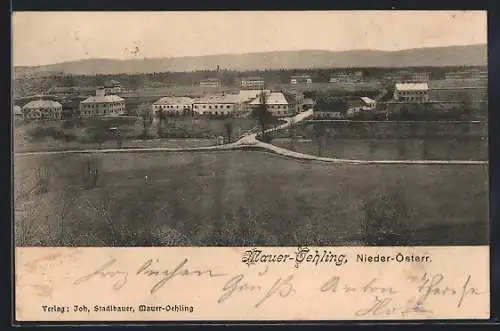 AK Mauer-Oehling /Nieder-Österr., Teilansicht mit Strassenpartie