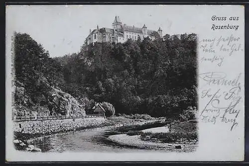 AK Rosenburg, Blick zum Schloss