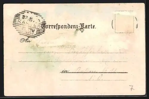 Lithographie Rosenburg, Kutsche unterhalb der Burg Rosenburg