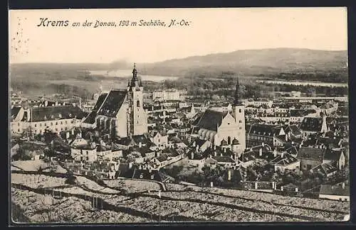 AK Krems an der Donau, Teilansicht mit Kirche