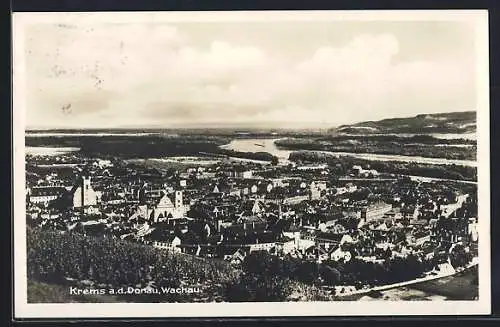 AK Krems a. d. Donau, Teilansicht mit Kirche