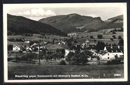 AK Mayerling /N.-Oe., Teilansicht gegen Raisenmarkt mit Gasthof Bachner