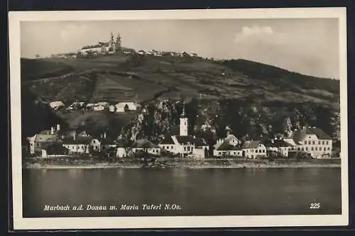 AK Marbach a. d. Donau, Teilansicht mit Kirche Maria Taferl