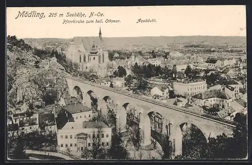 AK Mödling /N.-Oe., Pfarrkirche zum heiligen Othmar und Aquädukt