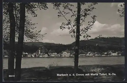 AK Marbach a. d. Donau, Teilansicht mit Kirche Maria Taferl