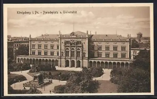 AK Königsberg, Paradeplatz und Universität