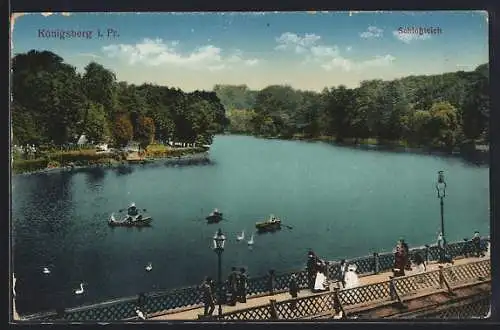 AK Königsberg, Schlossteich mit Ruderbooten