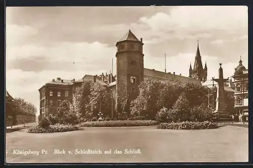 AK Königsberg, Blick vom Schlossteich auf das Schloss