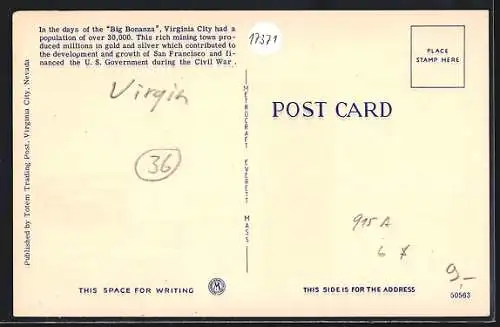 AK Virginia City, NV, Comstock Assay Office