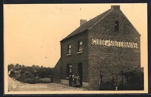 AK Folx-les-Caves, Grandes Champignonnières C. Racourt, Habitation du Guide