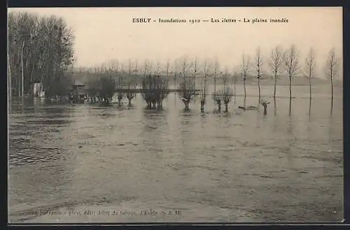 AK Esbly, Inondation Janvier 1910, Les Ilettes