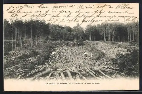 AK Chapelle-la-Reine, Exploitation de Bois de Mine, Forstwirtschaft