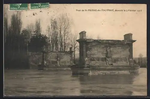 AK St-Pierre-du-Vauvray, Inondations 1913, Le Pont