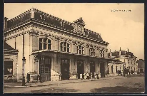 AK Blois, La gare, Fassade des Bahnhofs